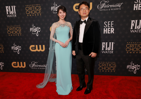 Park Eun-bin and Yu In-sik arrive for the 28th annual Critics Choice Awards in Los Angeles, California, U.S., January 15, 2023. REUTERS/Aude Guerrucci