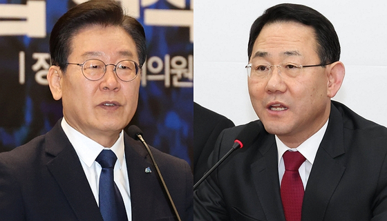이재명 더불어민주당 대표(왼쪽), 주호영 국민의힘 원내대표. 〈사진=연합뉴스〉