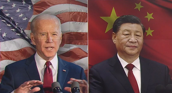 조 바이든 미국 대통령(왼쪽), 시진핑 중국 국가주석. 〈자료사진=JTBC 방송화면 캡처〉