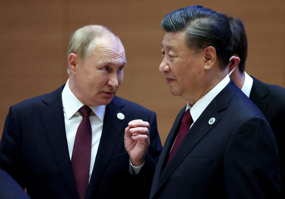 블라디미르 푸틴 러시아 대통령(왼쪽)과 시진핑 중국 국가주석. 〈사진=로이터 연합뉴스〉