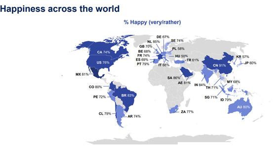 〈자료=입소스 '세계 행복 2023' 보고서〉