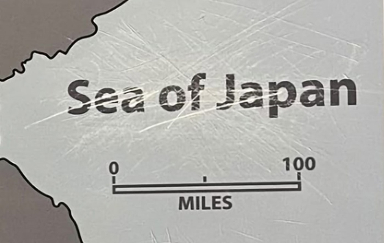 동해가 일본해(Sea of Japan)로 표기된 모습. 〈사진=서경덕 교수 페이스북 캡처〉 