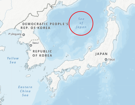 유엔이 운영하는 사이트 '지리공간' 지도에서 한국과 일본 사이 바다 이름을 일본해(Sea of Japan)로 단독 표기하고 있다. 〈사진=유엔 '지리공간' 캡처〉