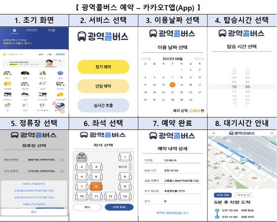 광역 콜버스 예약 관련 안내문. 〈사진=국토교통부 제공〉