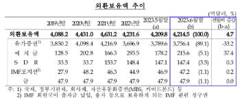 6월 외환보유액, 한 달 만에 4억7천만 달러 늘어…세계 9위