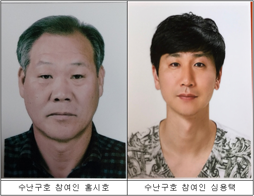 강릉 심곡항에서 바다에 빠진 차량 운전자를 구조한 시민들. 〈출처=동해해경〉