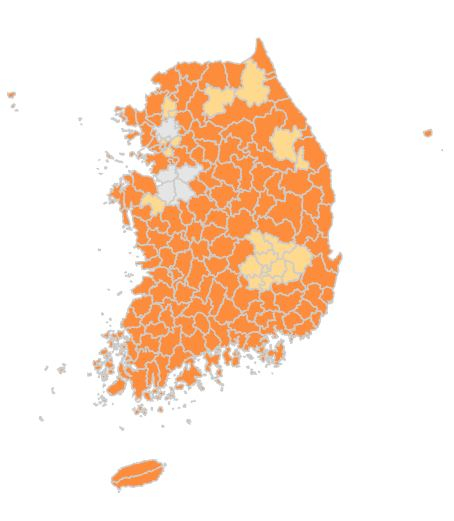 오늘(1일) 오후 3시부터 저녁 6시까지 서울과 경기, 강원, 충남, 경북, 대구 등 일부 지역을 제외한 대부분 지역에서 자외선 지수가 '높음' 수준을 보이겠다. 〈사진=기상청 홈페이지 캡처〉