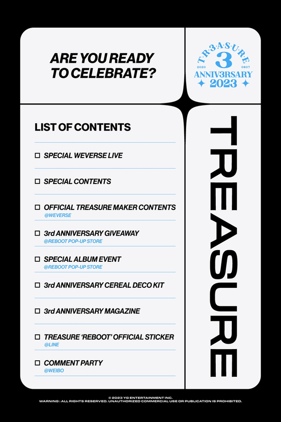 트레저 데뷔 3주년 기념 프로젝트(TR3ASURE ANNIV3RSARY 2023) 포스터