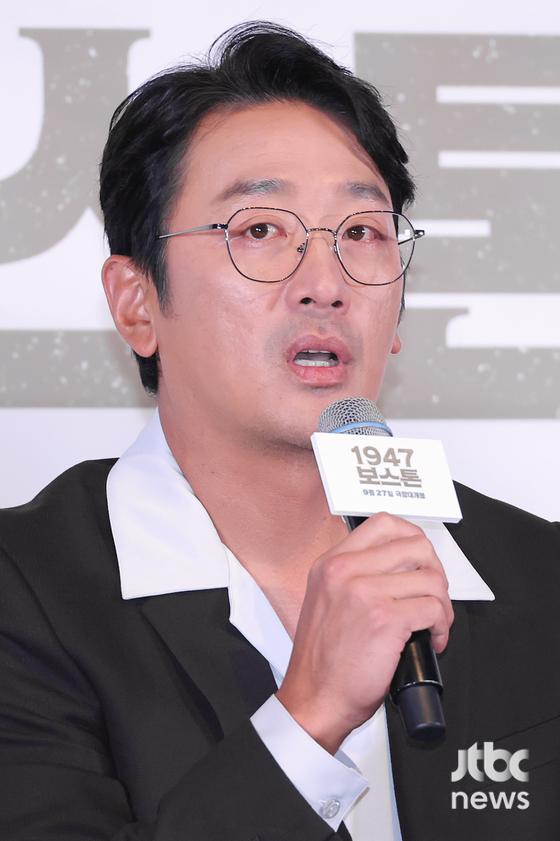 11일 오후 서울 광진구 자양동 롯데시네마 건대입구점에서 영화 '1947 보스톤' 언론시사회가 열렸다. 강제규 감독과 배우 하정우, 김상호, 임시완이 참석했다. 박세완 엔터뉴스팀 기자 park.sewan@jtbc.co.kr (콘텐트비즈니스본부) 