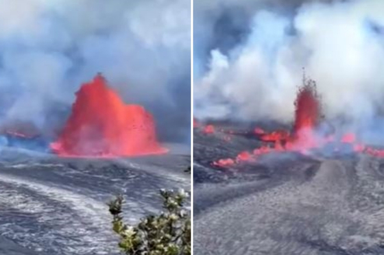 [영상] 마그마가 분수처럼 '콸콸'…하와이 킬라우에아 화산, 올해 3번째 분화