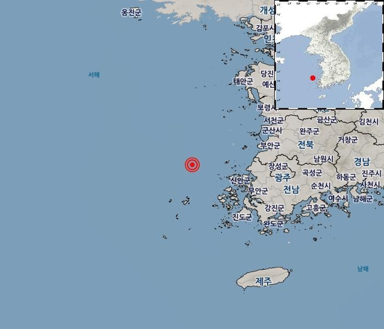 지진 발생 위치. 〈사진=기상청 홈페이지 캡처〉