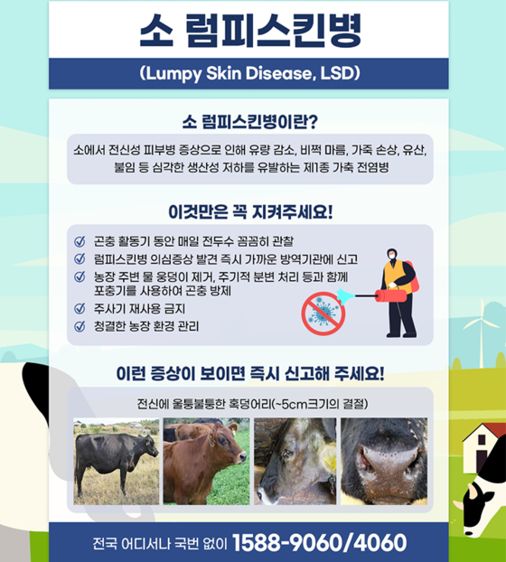 소 럼피스킨병 관련 안내문. 〈사진=농림축산식품부〉