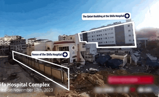 이스라엘 군이 가자지구 병원 내에서 지하터널을 발견했다며 공개한 영상. 〈영상=로이터〉