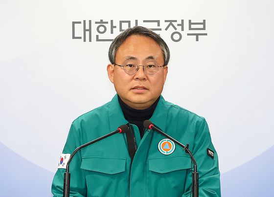 고기동 행정안전부 차관이 19일 오후 서울 종로구 정부서울청사에서 지방행정전산서비스 정상화 관련 브리핑을 하고 있다. 〈사진=연합뉴스〉