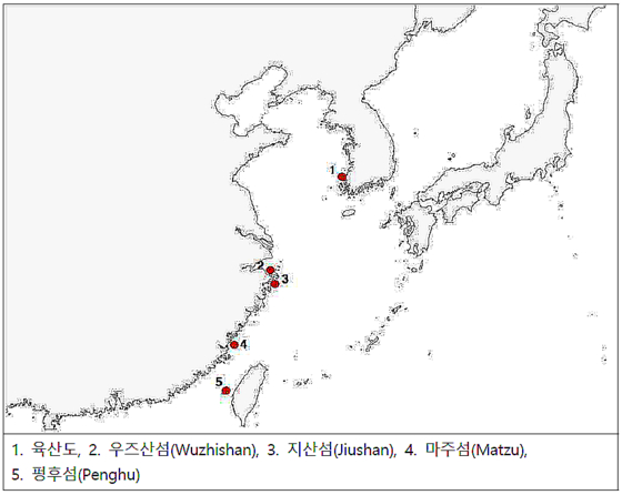 뿔제비갈매기 전 세계 번식지 현황. 〈자료=국립생태원〉