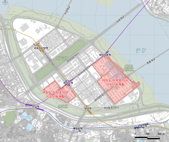 여의도 아파트지구 지구단위계획 위치도. 〈자료=서울시〉