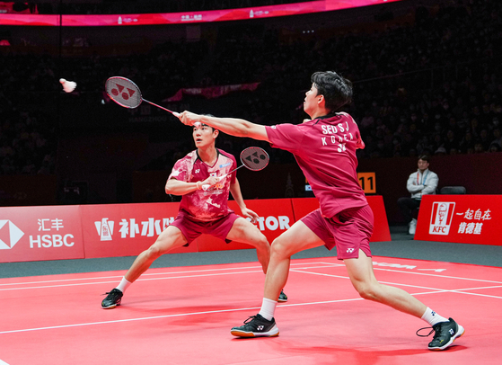 17일 BWF 월드투어 파이널 결승에서 서승재-강민혁 (사진=연합뉴스)