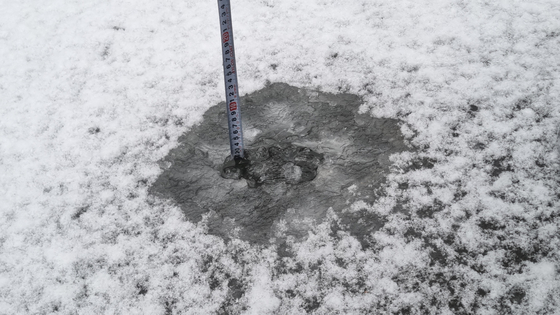 안전하게 축제가 열리려면 얼음 두께가 25cm 이상 돼야 하지만 올해는 3cm도 채 얼지 않았다. 〈사진=안동시청 제공〉