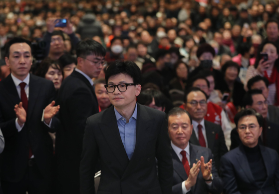 14일 충남도당 신년인사회에 참석한 한동훈 국민의힘 비상대책위원장.〈사진=연합뉴스〉