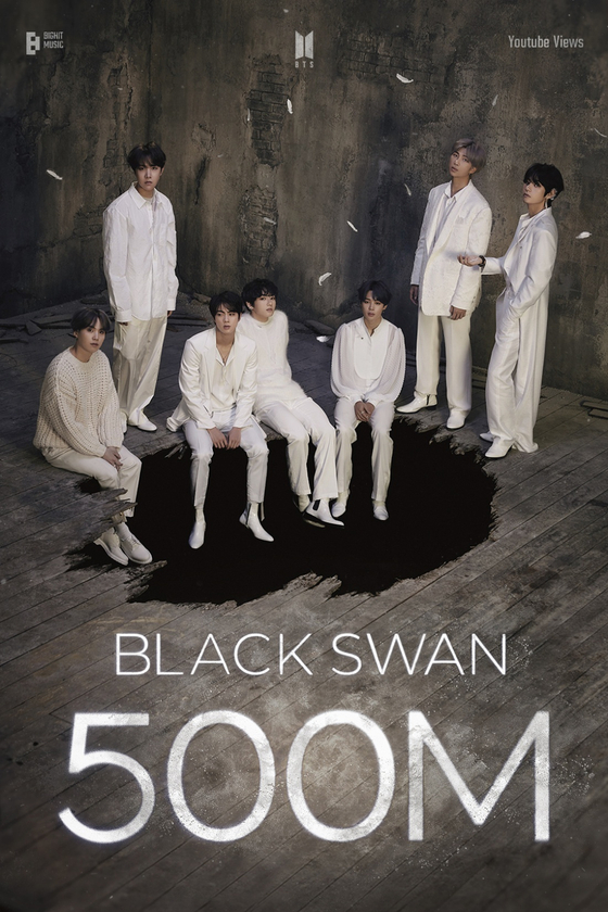 방탄소년단 정규 4집 수록곡 '블랙 스완(Black Swan)' 뮤직비디오 5억 뷰 돌파 기념 포스터