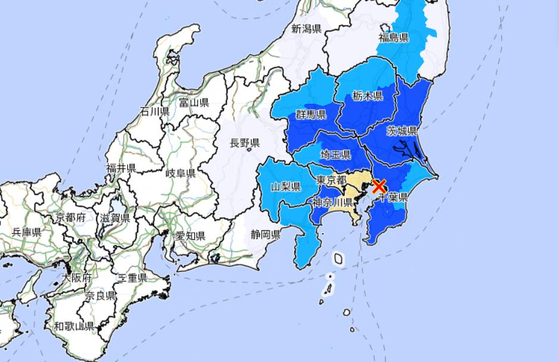 일본 도쿄에서 규모 4.8 지진 〈사진=일본 기상청 홈페이지 캡처〉