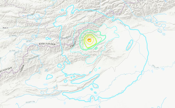 지진 발생 위치. 〈사진=미국 지질조사국(USGS) 홈페이지 캡처〉