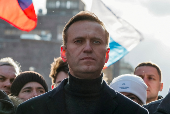 2020년 2월 러시아 모스크바에서 열린 헌법 개정 반대 집회에 참가한 알렉세이 나발니 모습. 〈사진=로이터〉