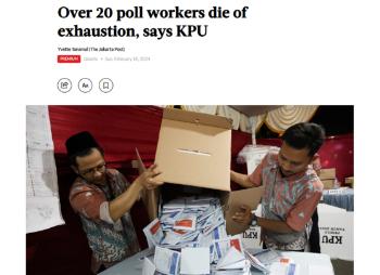 선거가 어땠길래…인니서 투표관리원 23명 '과로사'
