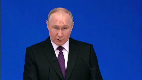 푸틴 러시아 대통령은 현지시간 지난달 29일 국정 연설에서 우크라이나 파병론을 의식해 ″핵무기 사용을 포함한 대규모 갈등이 벌어질 수 있다″고 경고했다. 〈사진=로이터〉