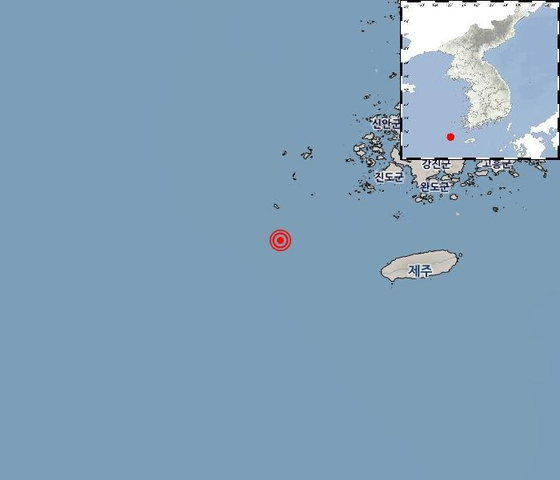 전남 신안군 흑산도 남남서쪽 해역 지진 발생 〈사진=기상청 제공〉