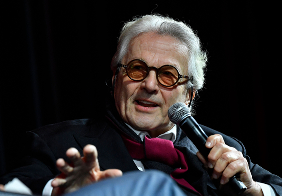 Australian director George Miller speaks as he recieves CinemaCon International Filmmaker of the Year Award at International Day Programming during CinemaCon, the official convention of the National Association of Theatre Owners at Caesars Palace on April 8, 2024 in Las Vegas, Nevada. (Photo by VALERIE MACON / AFP)  〈저작권자(c) 연합뉴스, 무단 전재-재배포, AI 학습 및 활용 금지〉