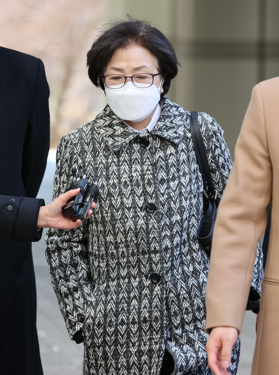2021년 2월 9일 '환경부 블랙리스트' 선고 공판 출석하는 김은경 전 장관   (사진제공=연합뉴스) 