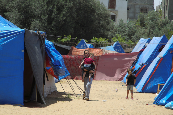 팔레스타인 피란민들이 모인 텐트촌의 모습. 〈사진=로이터 연합뉴스〉 