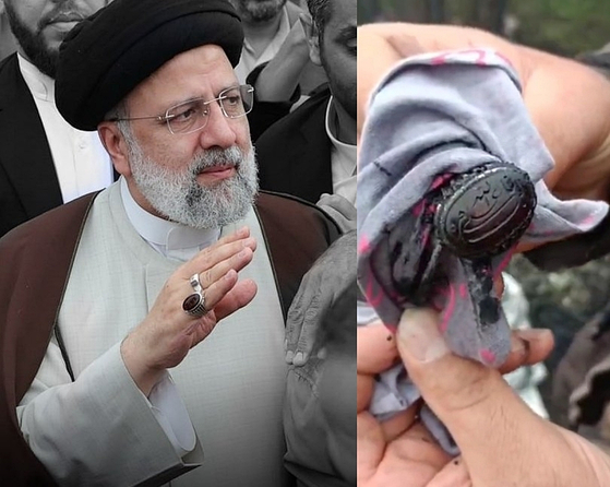 에브라힘 라이시 이란 대통령의 신원은 검게 그을린 반지를 통해 확인한 것으로 전해졌다. 〈사진=X캡처〉