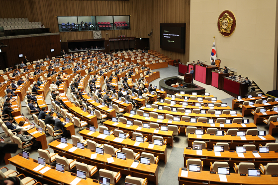 민주유공자법을 비롯한 4개 쟁점 법안이 야당 단독으로 28일 국회 본회의를 통과했다. 〈사진=연합뉴스〉