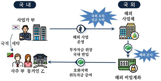 수백억원 해외 수익을 국외에 은닉하고 국적 세탁한 사례