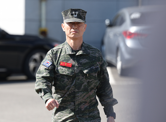 경찰 조사에 출석하고 있는 임성근 전 해병대1사단장 〈출처=연합뉴스〉