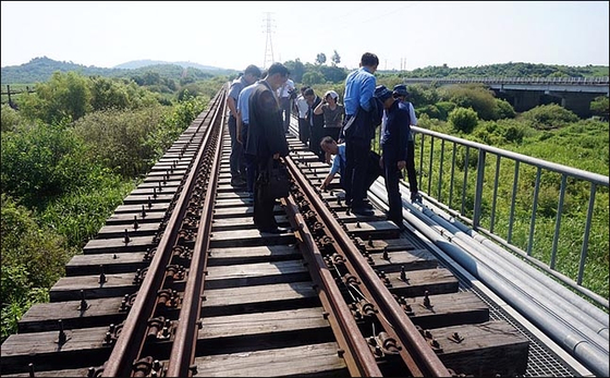 2018년 7월 경의선 철도 연결을 위한 남북 공동점검 〈사진=통일부〉 