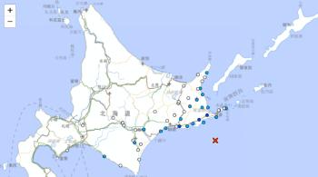 일본 홋카이도 동부 해역서 규모 5.4 지진…“쓰나미 우려 없어“