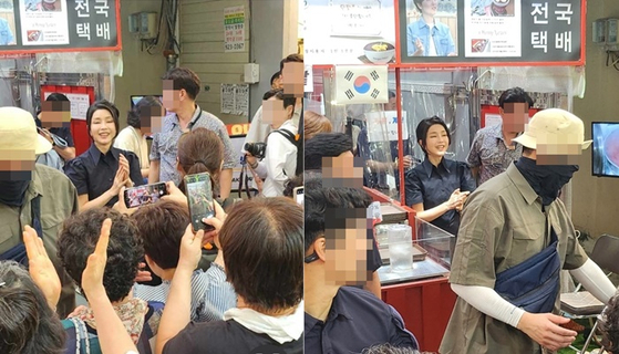 지난 6일 부산 중구 부평깡통시장을 방문한 김건희 여사. 〈사진=콩쥐팥쥐〉 