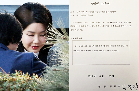 공천 관련 김건희 불출석 사유서